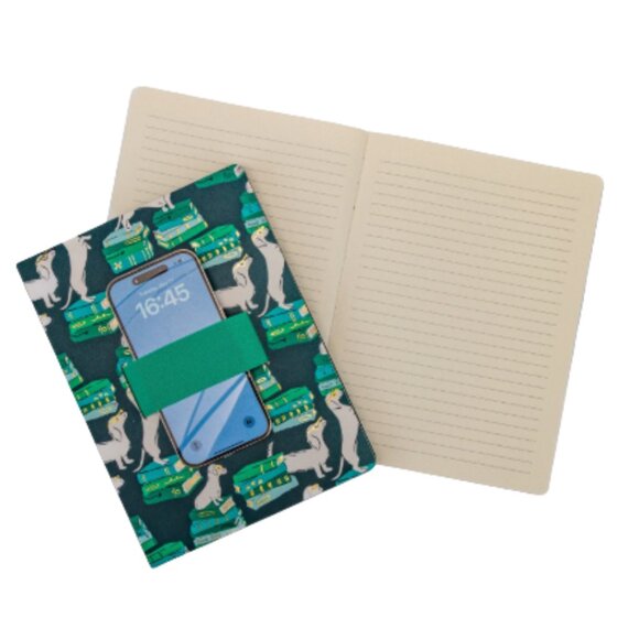 Studio Oh! Casey Notebook with Phone Loop Dogs Books Cover 9-5/8” x 7-1/8 NEW - Picture 4 of 5